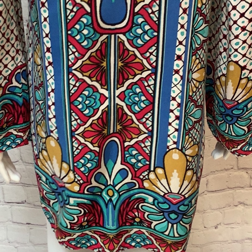 Flying Tomato Bohemian Multicolor W/Tassels Long Sleeve Tunic Top Dress Sz S - Picture 9 of 12